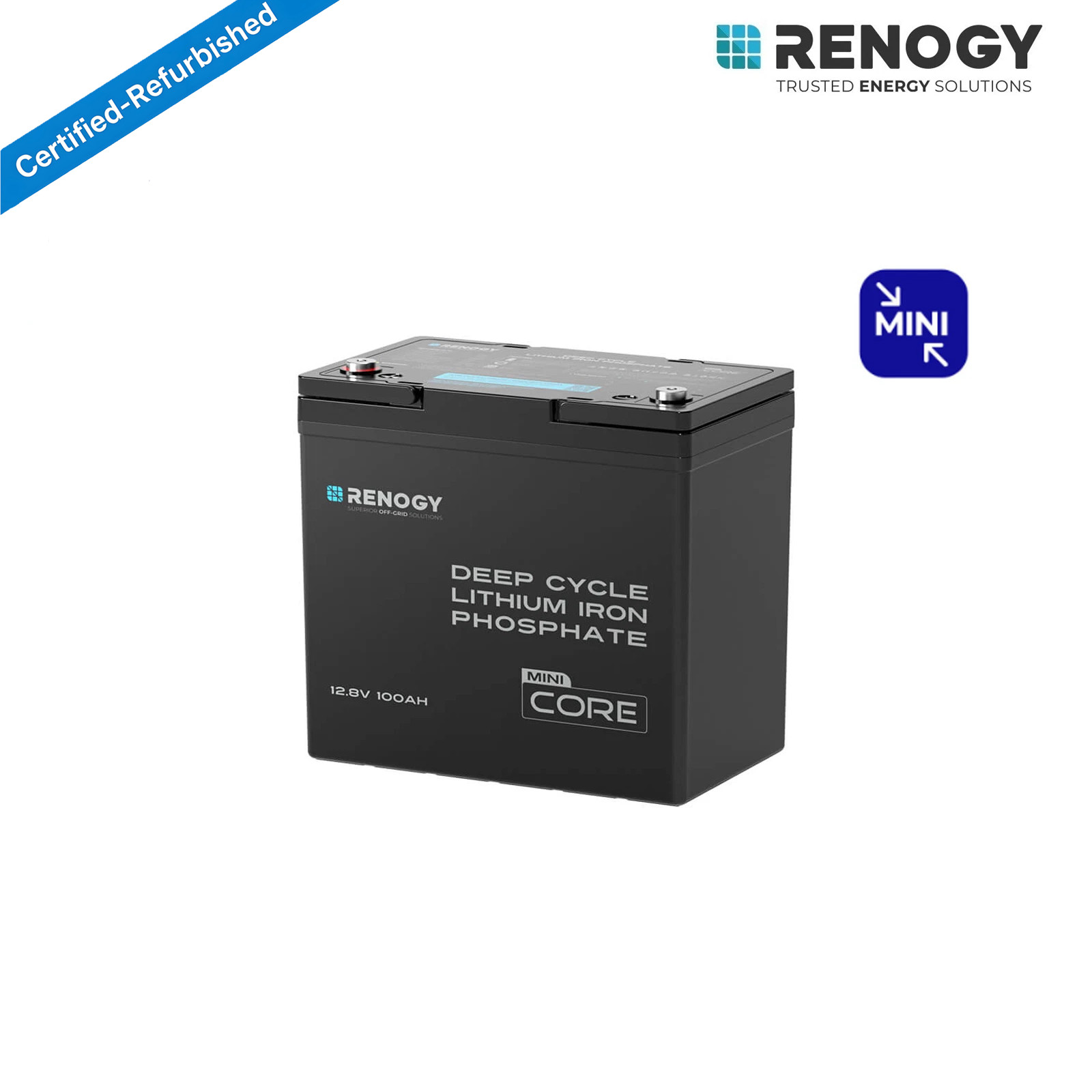 Renogy 12V 100Ah LiFePO4 Lithium Battery Deep Cycle For RV Certified Refurbished