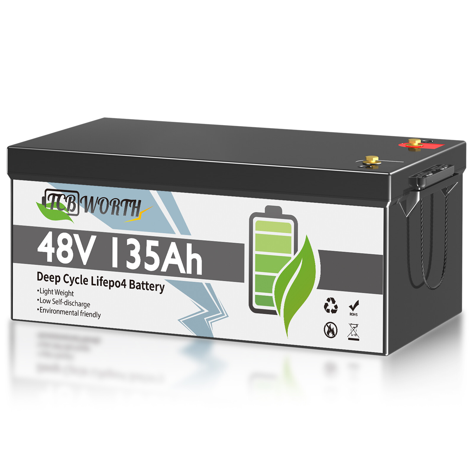 48V 135Ah LiFepo4 Lithium Battery 200A BMS APP for Golf Carts Trolling Motor RV