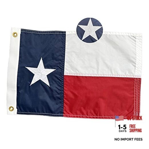 Texas Flag 12×18 Inch, Embroidered Small Texas State Flags, 210D Nylon TX