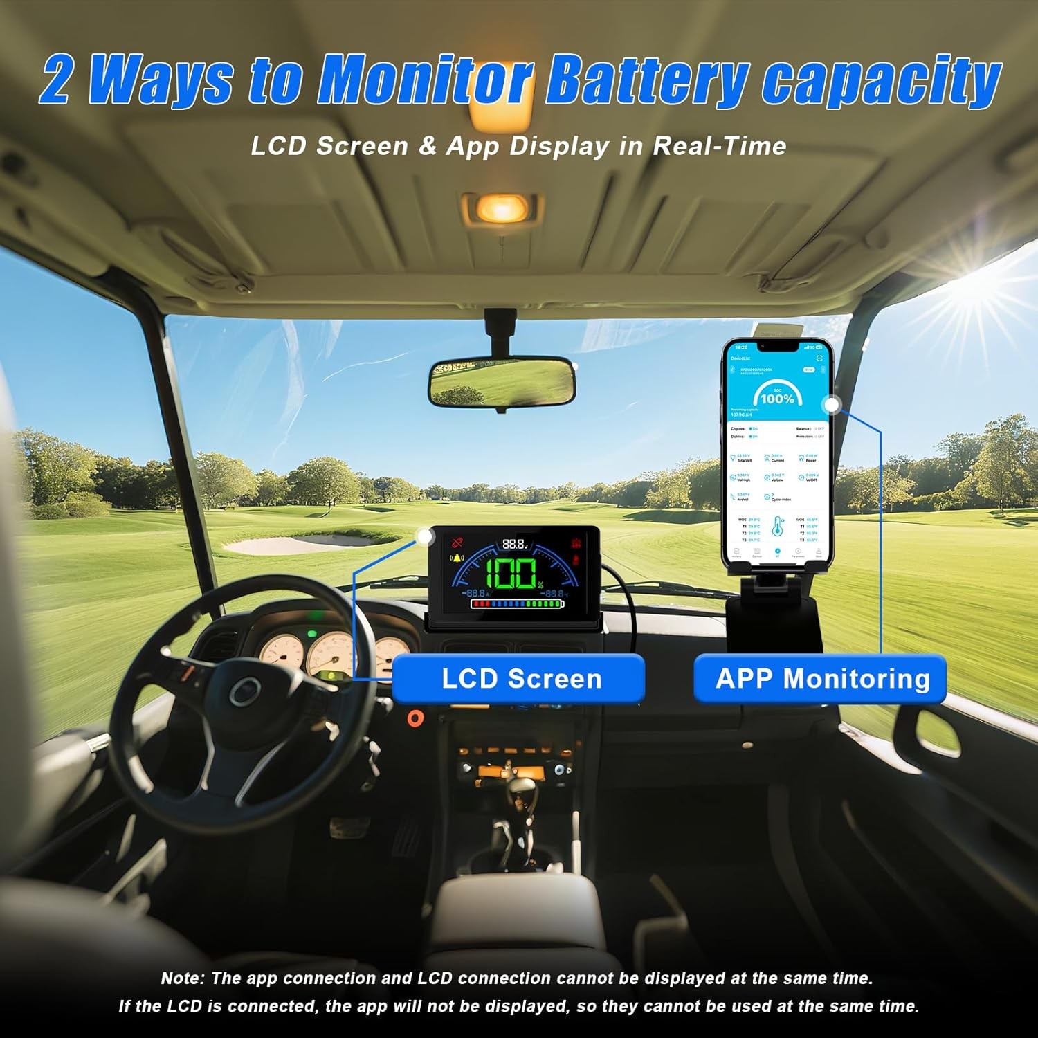 36V 105Ah lithium golf cart Battery 200A Bluetooth BMS 25A Charger for Golf Cart