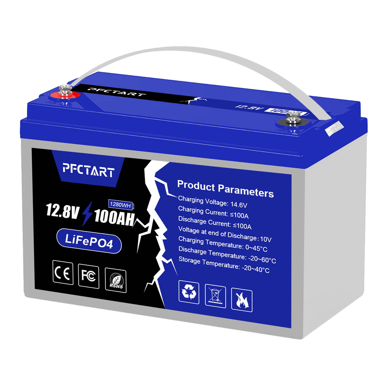 12.8V 100Ah 50Ah LiFePO4 Lithium Battery Perfect for RV Solar Trolling Motor