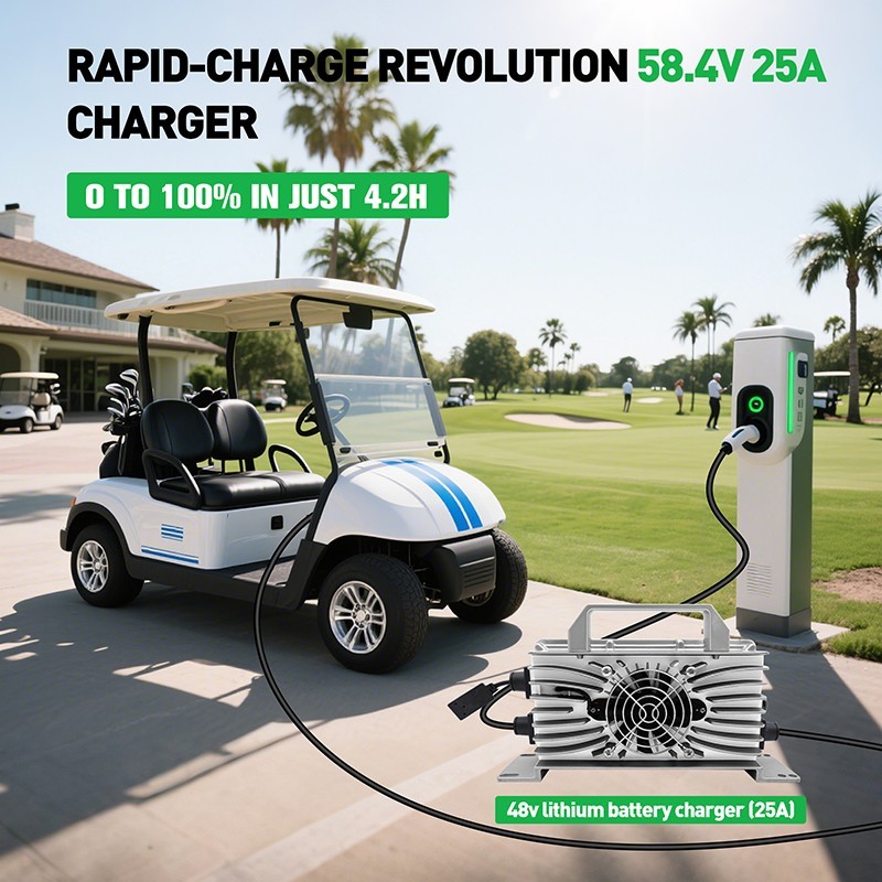 48V 105Ah Golf Cart Lithium Battery 200A BMS 6000+Cycles APP Charger Monitor Set