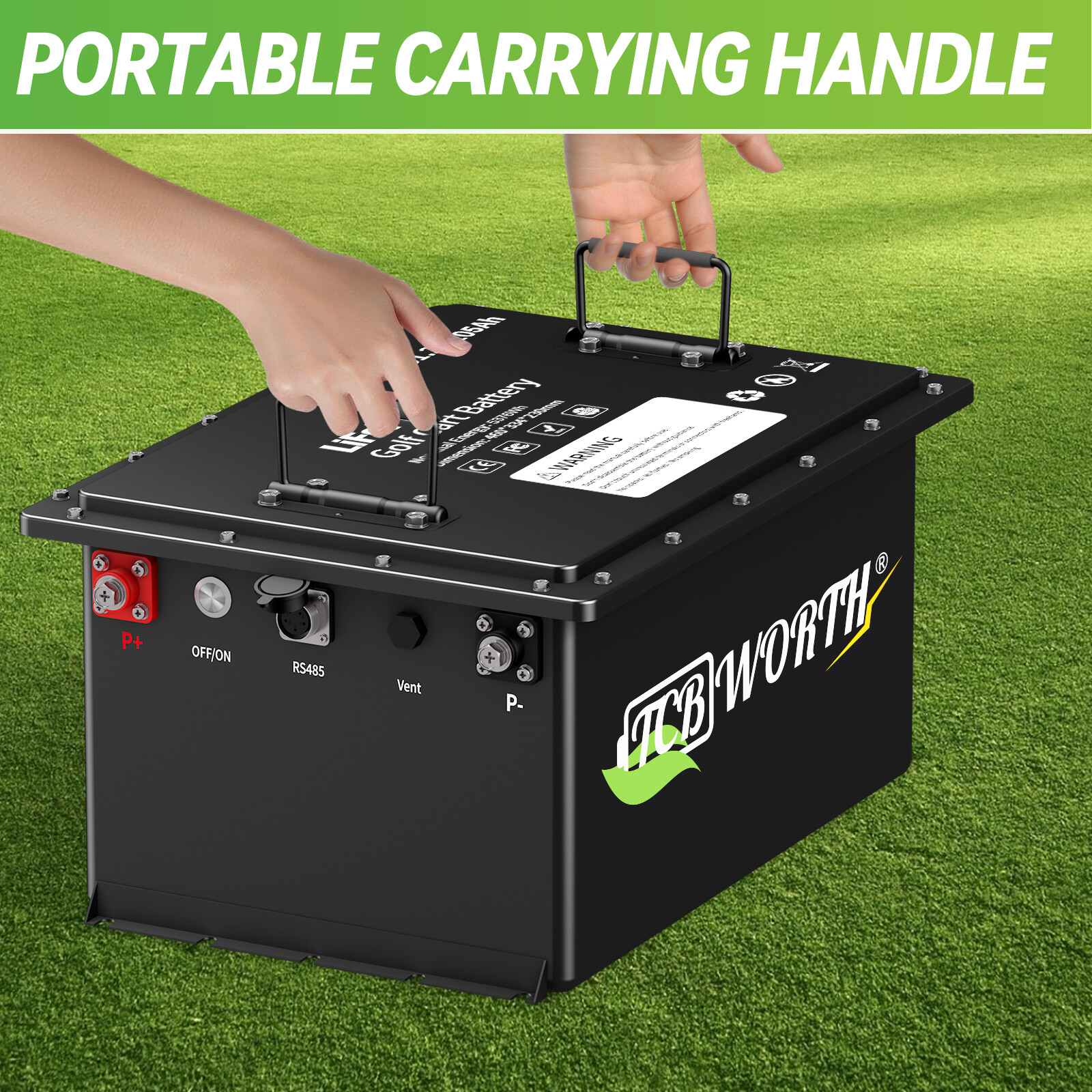 TCBWORTH 48V 105AH Lithium Golf Cart Battery 200A BMS for EZGO Club Car Yamaha