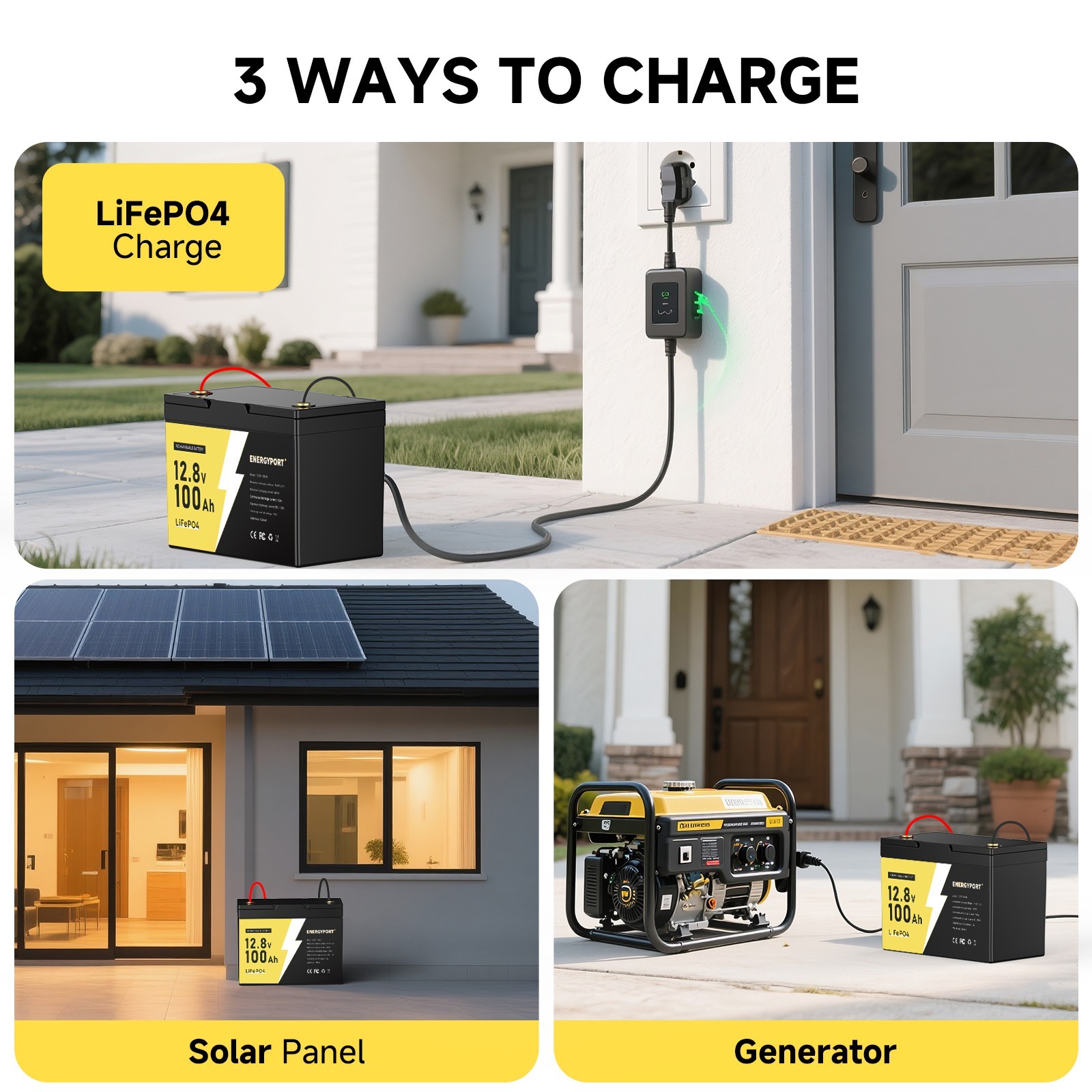12V 100Ah 200Ah LiFePO4 Lithium Battery BMS Deep Cycle for Marine Solar Off-grid