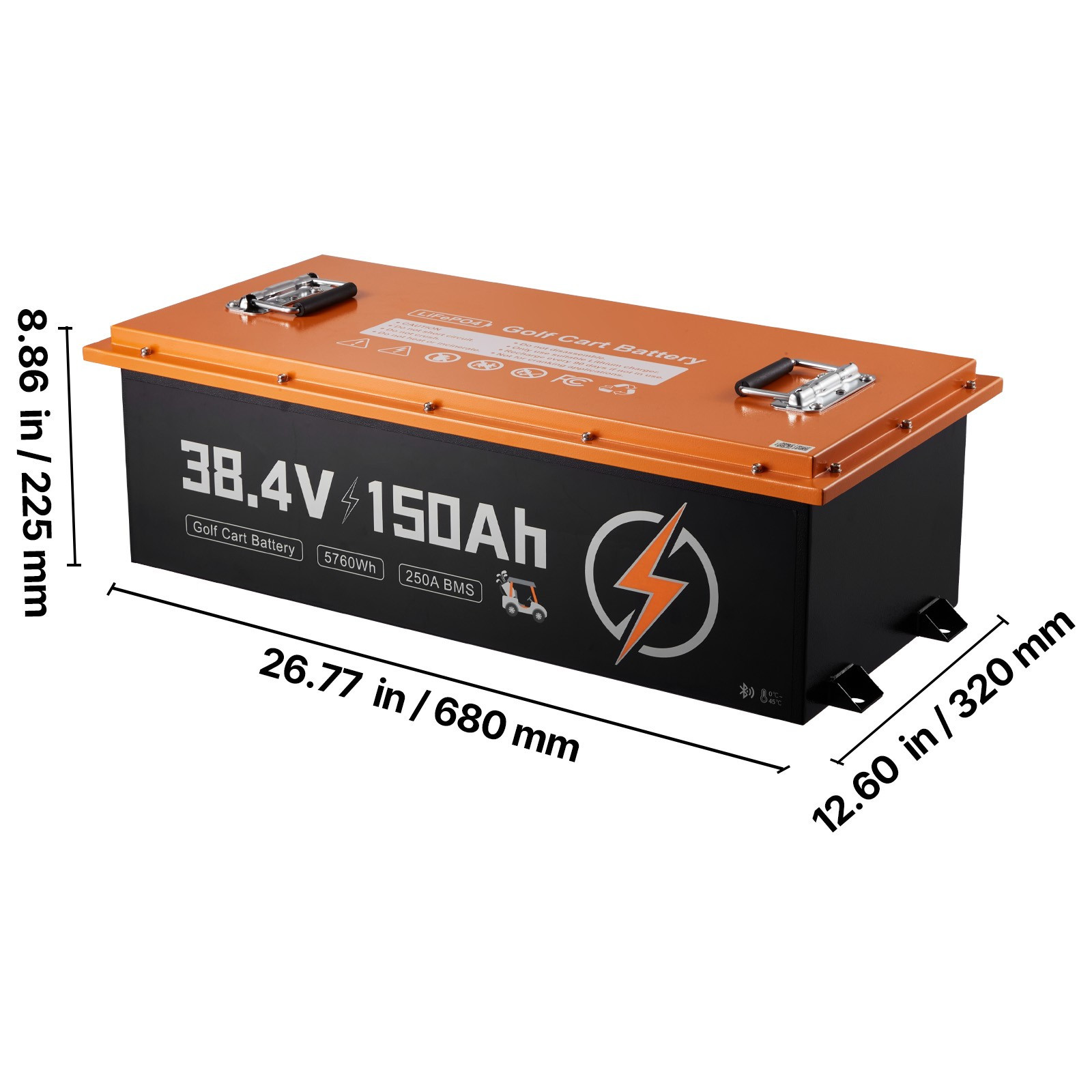 Uimoso 36V 150Ah Lithium Golf Cart Battery Kit Bluetooth 4000+ Cycle Metal Case