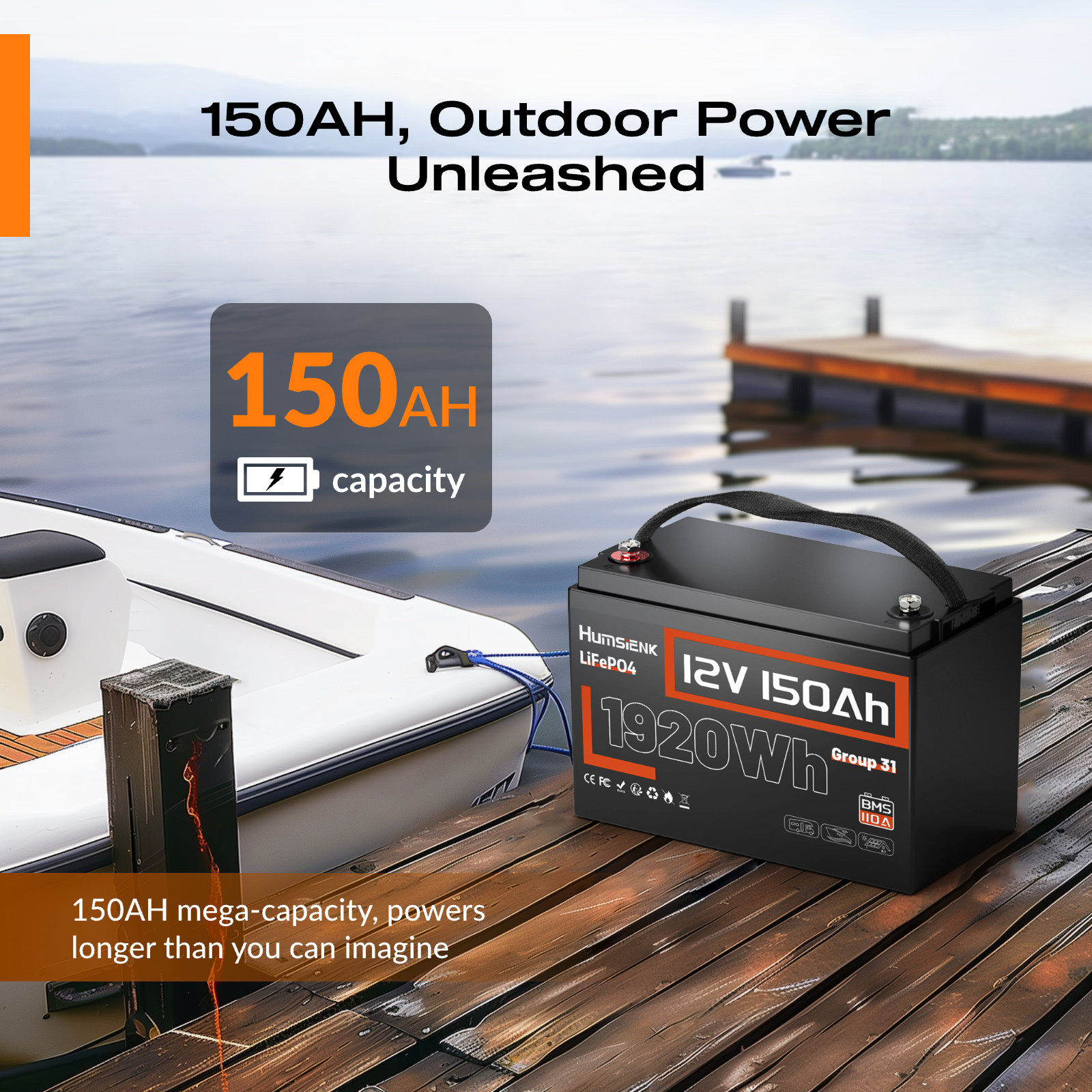 12V 24V 50Ah 100Ah 150AH 300Ah 320Ah LiFePO4 Lithium Battery RV Solar off grid