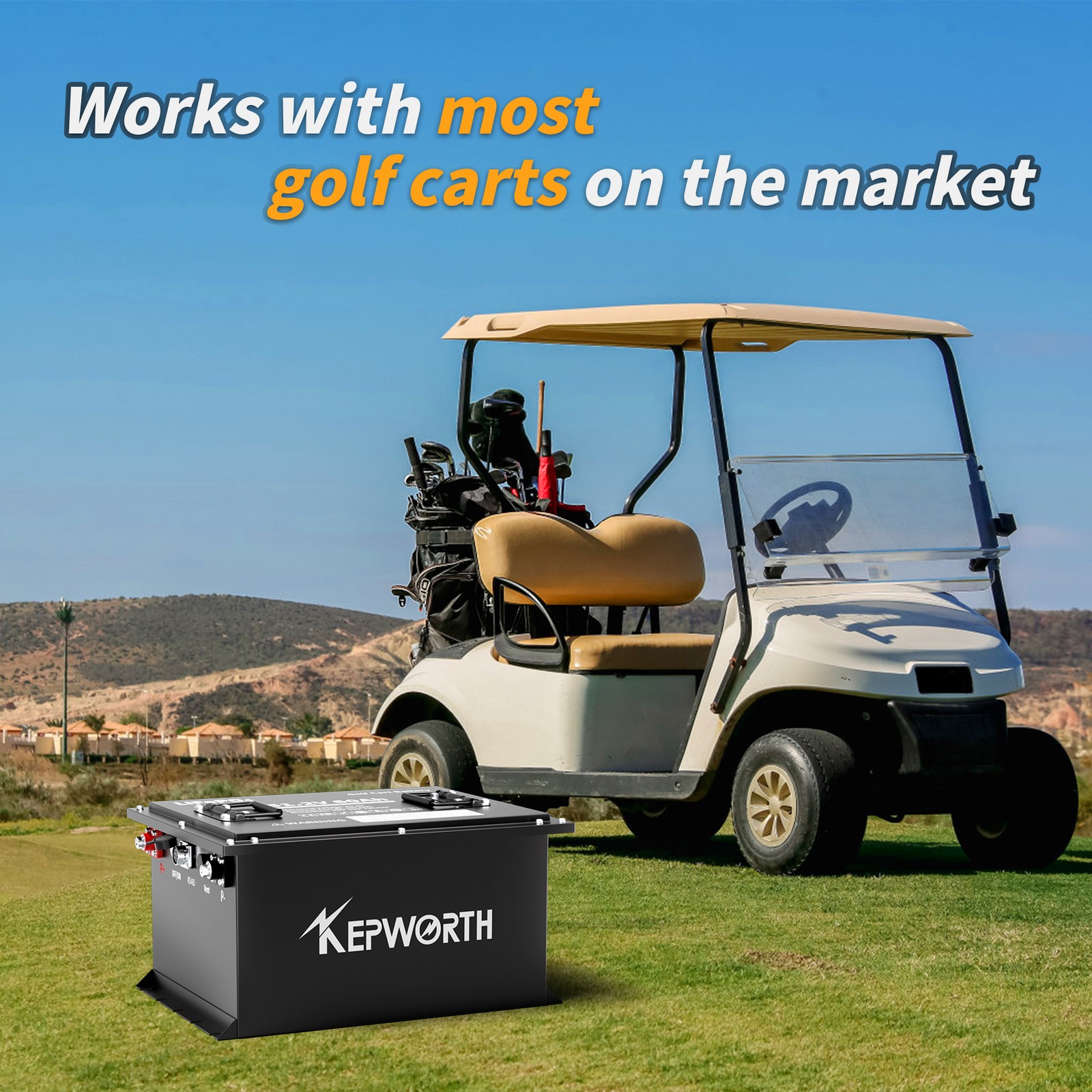 48V 60Ah LiFePO4 Bluetooth Lithium Battery Charger Golf Cart Sloar Van Off-Grid