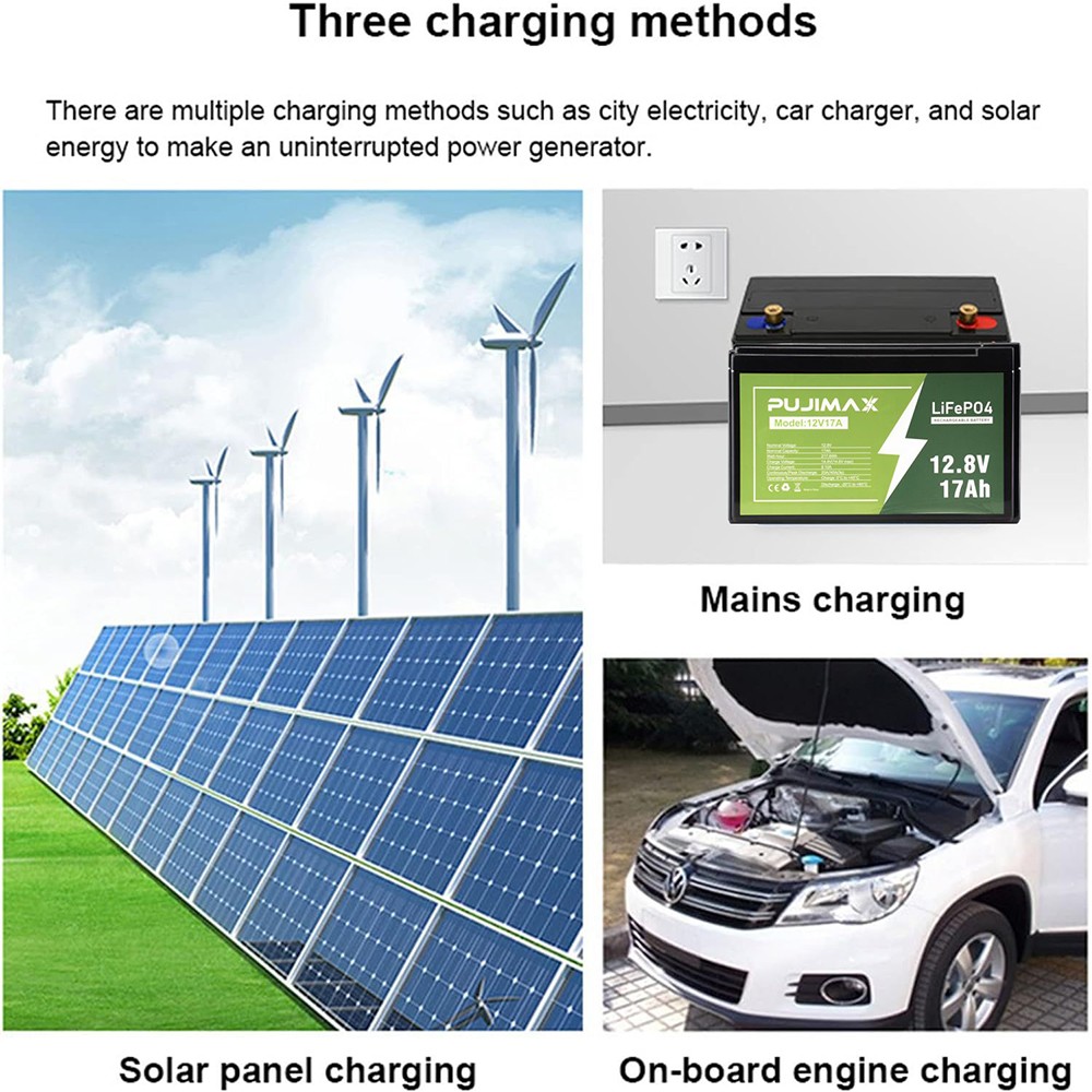 NEW 12V 17Ah LiFePO4 Lithium Battery Rechargeable Built-in BMS 6000+ Deep Cycles