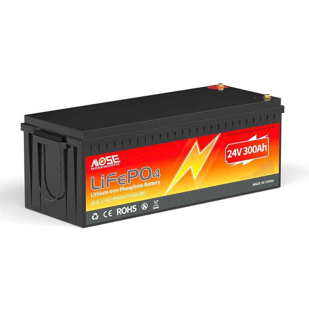 24V 300Ah LiFePO4 Lithium Battery 7.68KW 20000+Deep Cycle 200A BMS Solar RV Boat