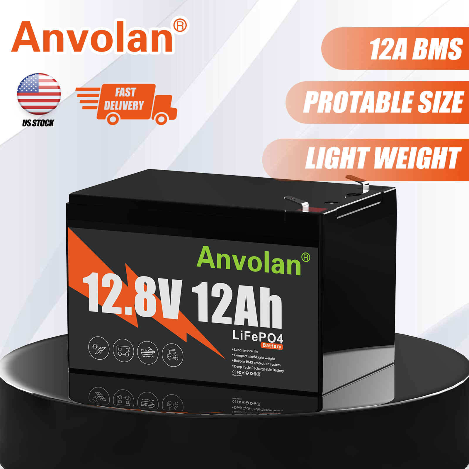 12V 12Ah 50Ah Lithium Battery LiFePO4 BMS Deep Cycle for Outdoor Trolling Motor