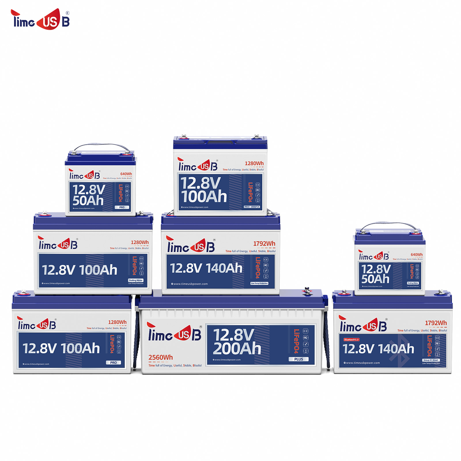 12V/24V 50Ah 00Ah 200Ah Lithium Battery DeepCycle LiFePO4 for Solar Off-grid LOT