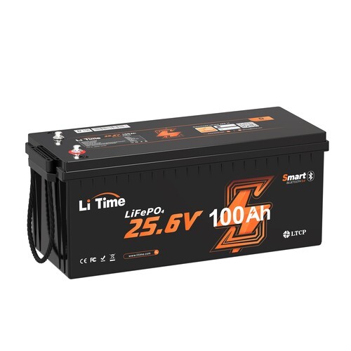 Litime 24V 100Ah Bluetooth 5.0 Low Temp LiFePO4 Lithium Battery For Off-grid RV