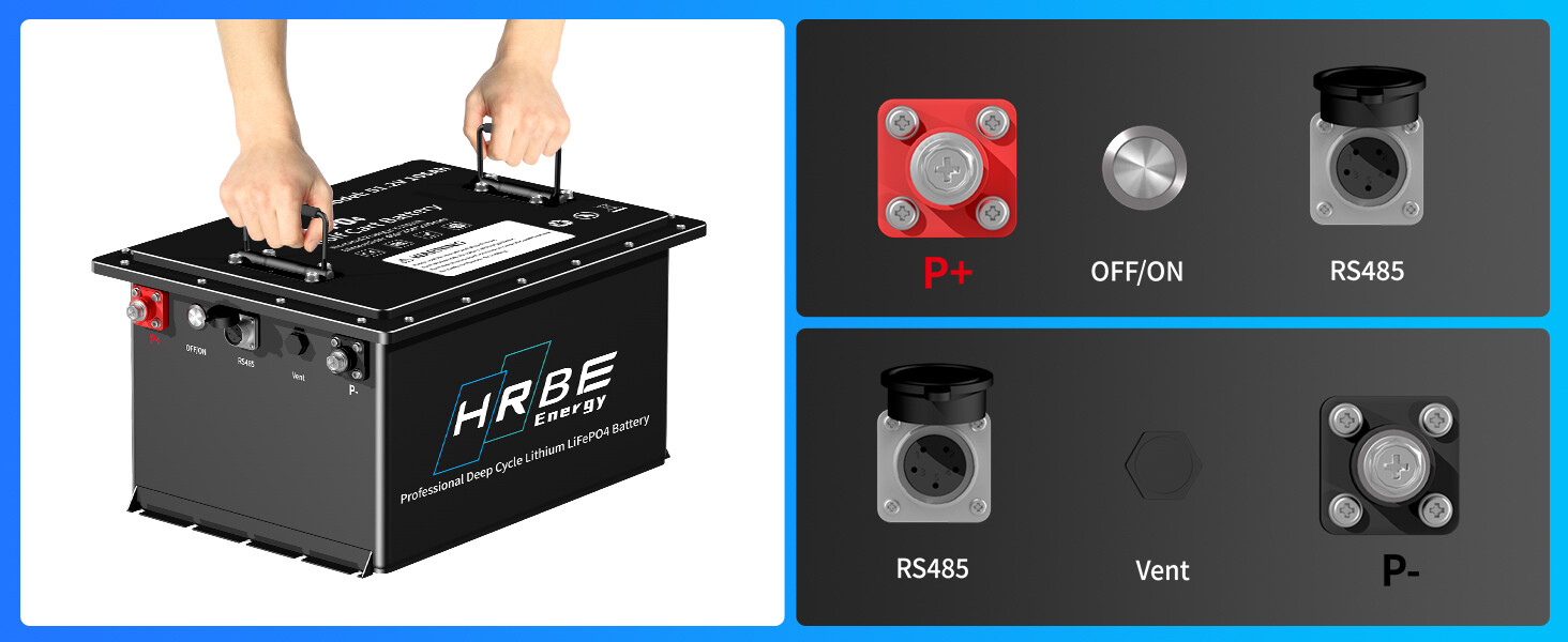 48V 105Ah Battery LiFePO4 Lithium Golf Cart 200A BMS 15000+Cycles +Monit+Charger