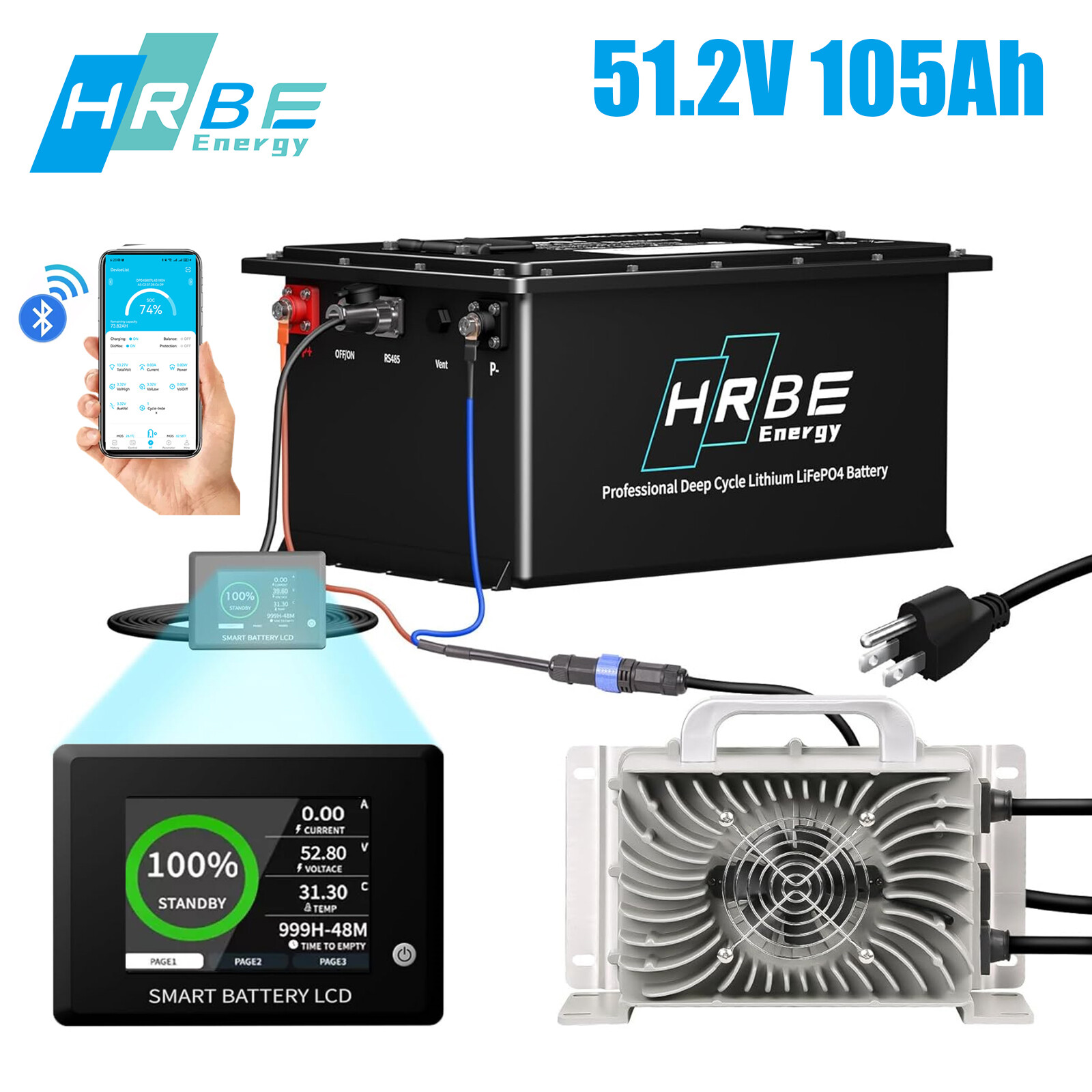 48V 105Ah Lithium LiFePO4 Battery Golf Cart BMS 15000 Deep Cycle 10Year WARRANTY