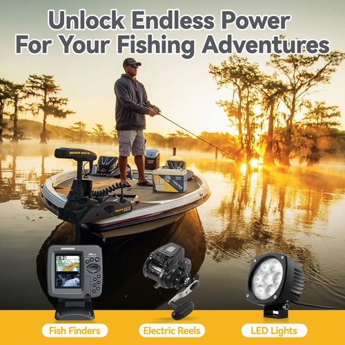 Power Queen 12V 100Ah Trolling Motor LiFePO4 Lithium Battery Low Temp Protection