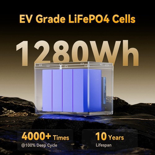 Power Queen 12V 100Ah Bluetooth Group 24 LiFePO4 Battery BMS for Solar RV Marine