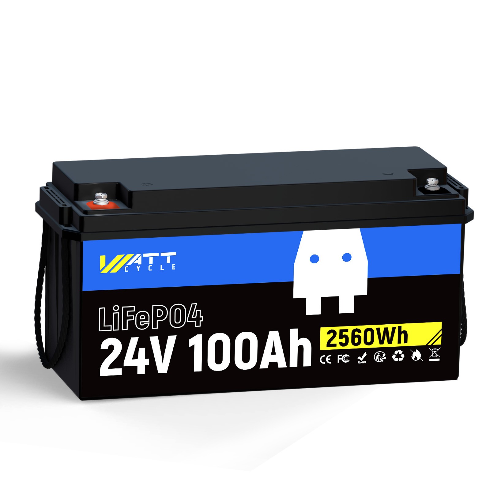 24V 100Ah Lithium Battery + 15A Aluminum Shell Charger for Solar Trolling Motor