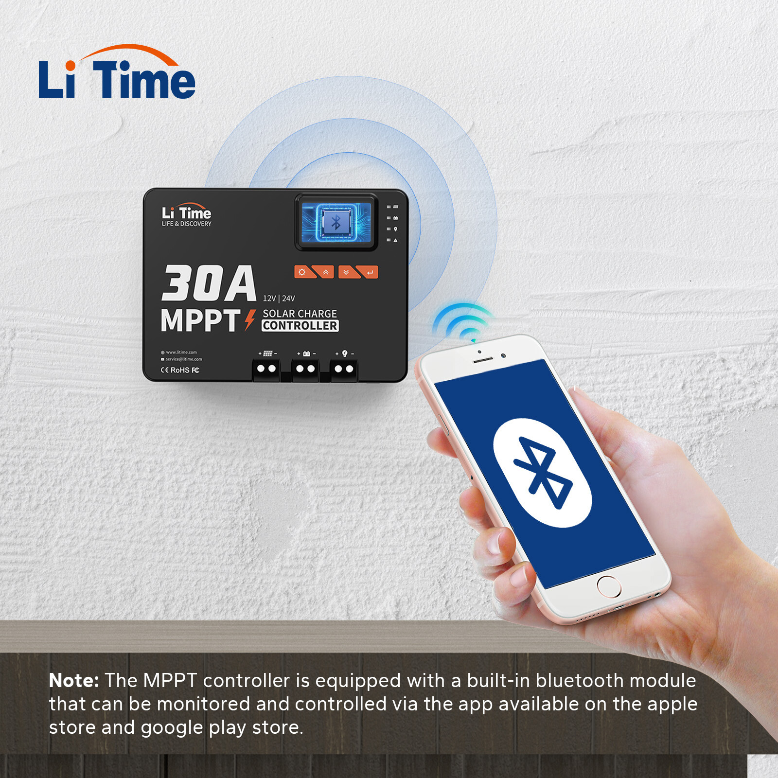 LiTime 3.84kWh Battery System 3x12V 100Ah LiFePO4+30A MPPT+2000W Inverter for RV