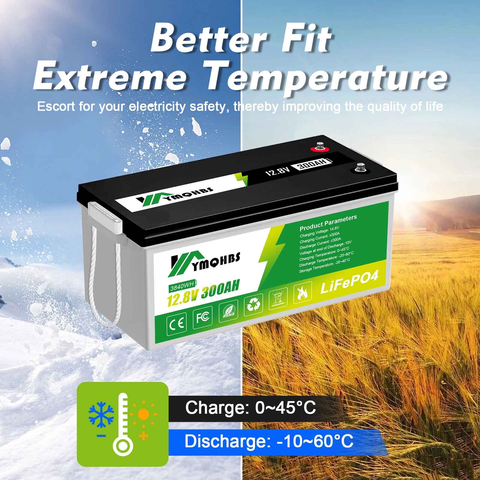 12V 300Ah 100Ah 50Ah LiFePO4 Lithium Battery Perfect for RV Solar Trolling Motor