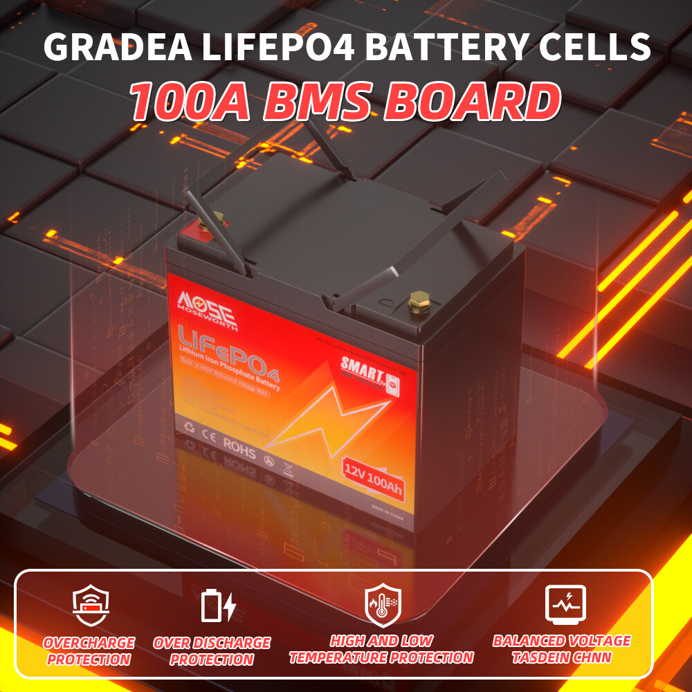 12V 100Ah LiFePO4 Bluetooth Lithium battery 15000+Deep Cycle BMS Solar Marine