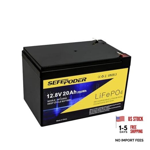 12V 20Ah Lithium LiFePO4 Deep Cycle Battery, 4000 Cycles 12V 20Ah-Mini