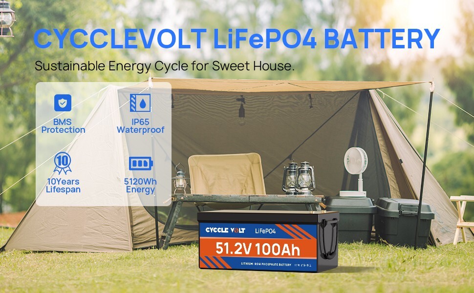 48V 100Ah LiFePO4 Lithium Battery for Marine RV Solar Off-Grid Trolling Motor