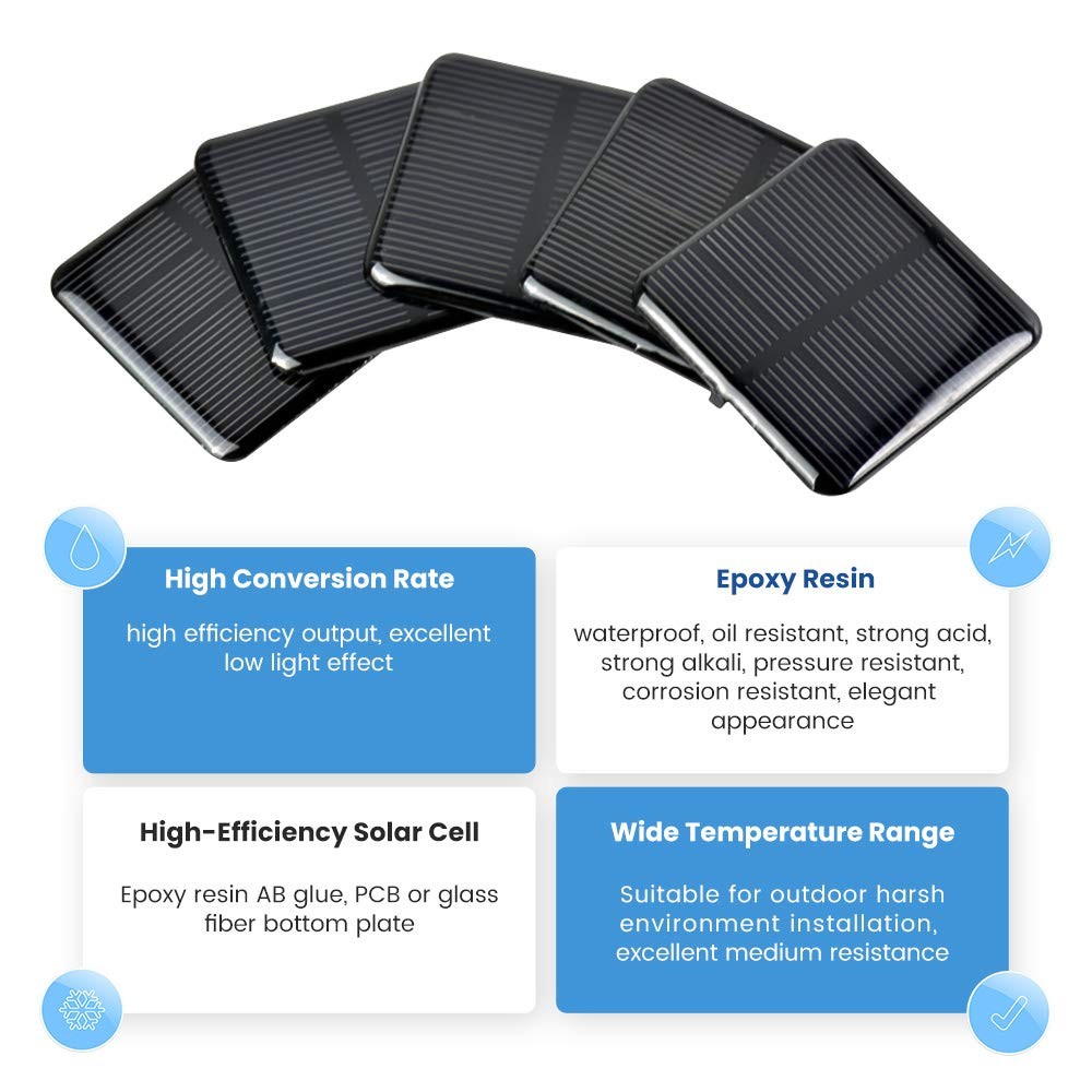 SUNYIMA 10pcs Mini Monocrystalline Solar Cells System Kit 50mm X…