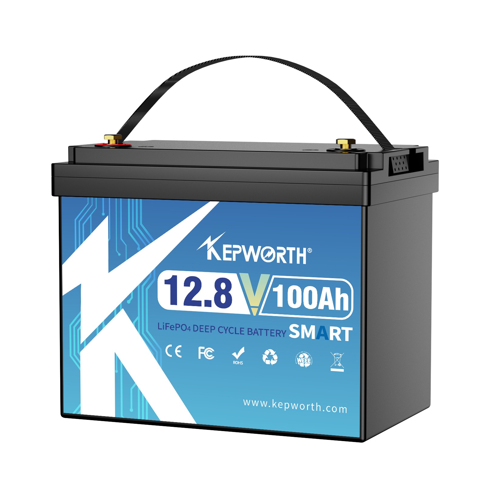 12V 100AH LiFePO4 Lithium MINI Battery Bluetooth 100A BMS for Solar RV Off-grid