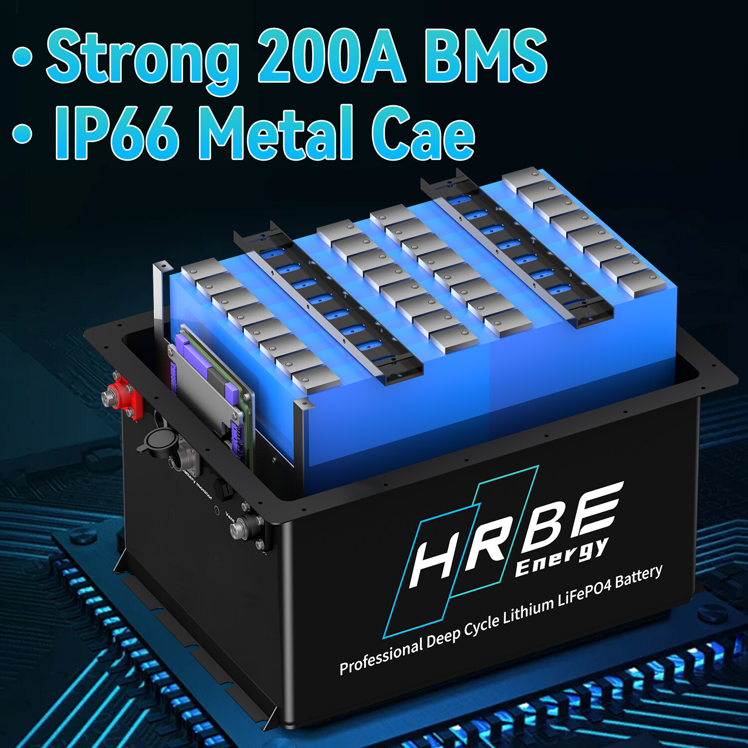 48V 105Ah Lithium Golf Cart Battery Smart 200A BMS with Touch Monitor Mobile APP