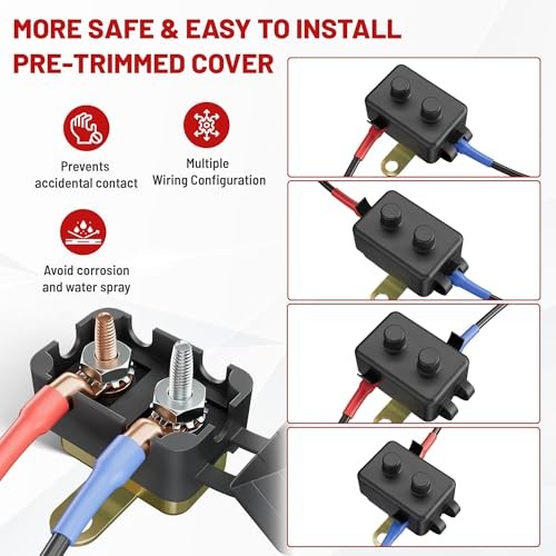 (40A 1PC) DC 12V-24V Automatic Reset Circuit Breaker #10-32 Studs 40A 1PCS