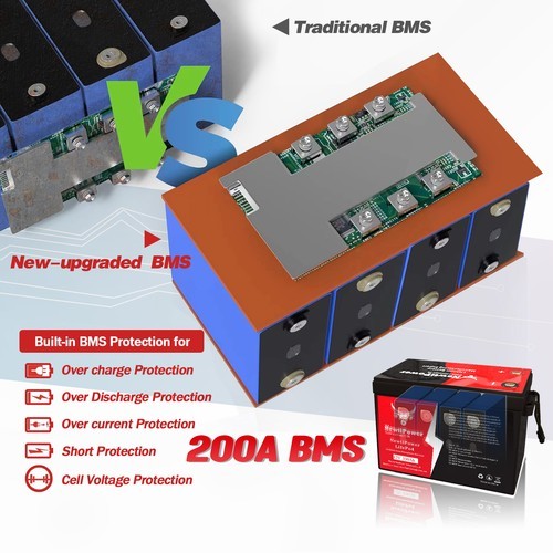 2PC 12V 330Ah 300AH LiFePO4 Lithium Battery Bluetooth 200A BMS Solar Off-grid UV
