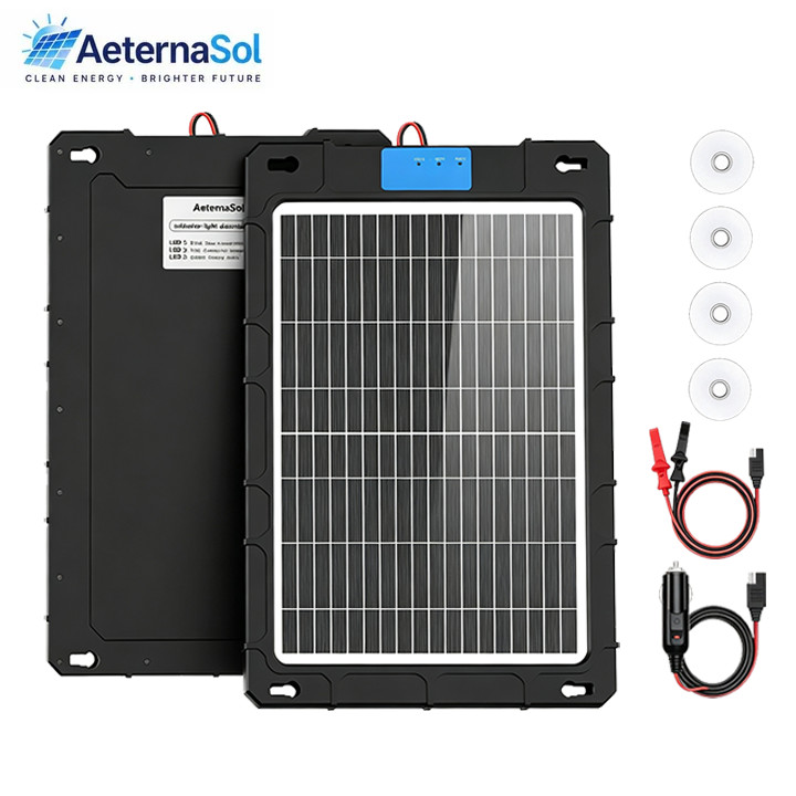 Solar Panel 18V Trickle Charger Battery Charger Kit Maintainer 12W Boat Car RV