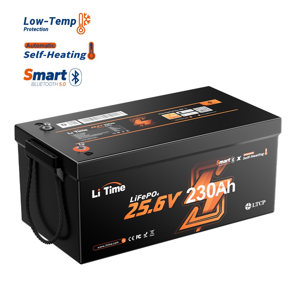 Litime 24V 230Ah Smart Self Heating LiFePO4 Lithium Battery for Solar Off-grid