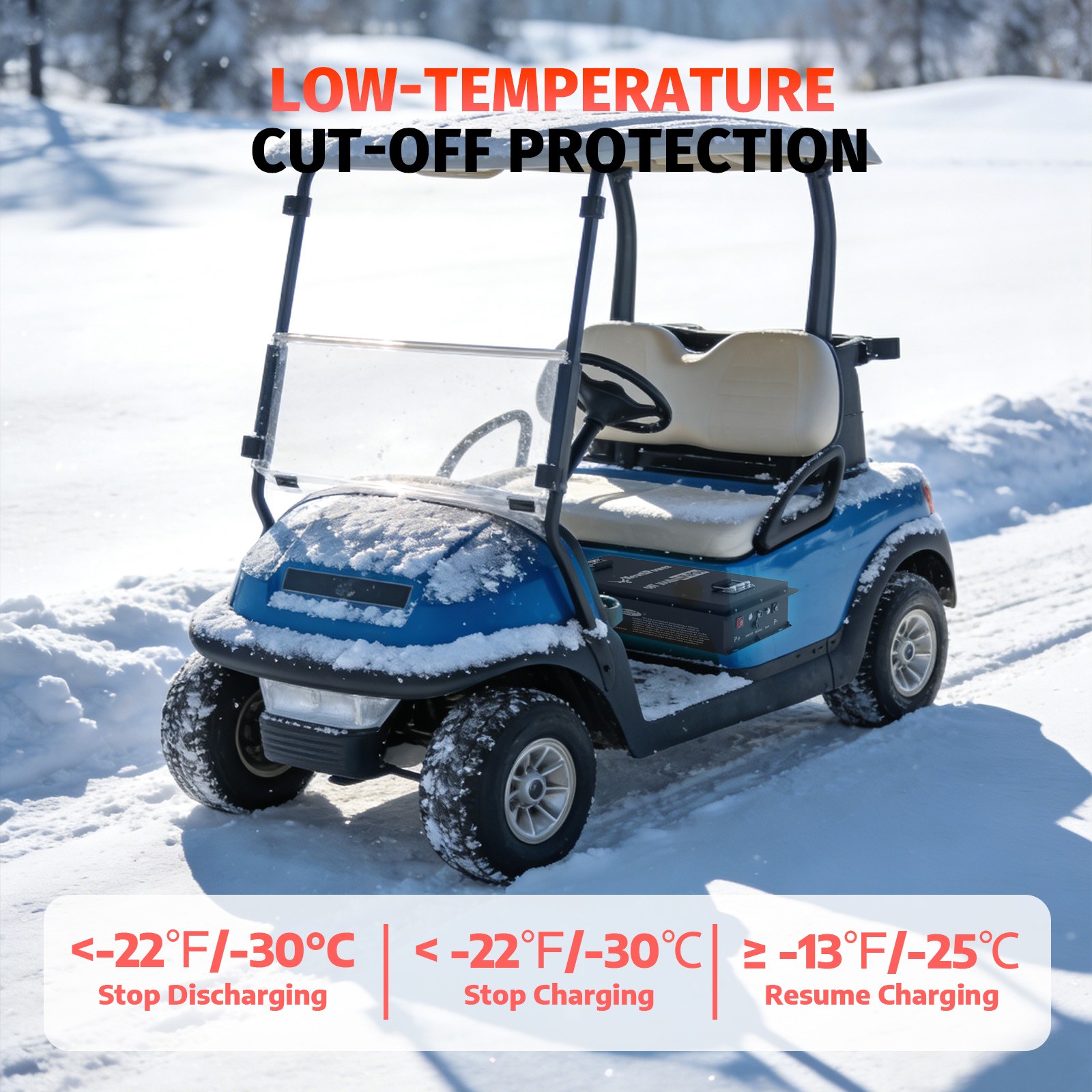 48V 166Ah LiFePO4 Lithium Golf Cart Battery with APP For Golf Cart Off-Grid Boat