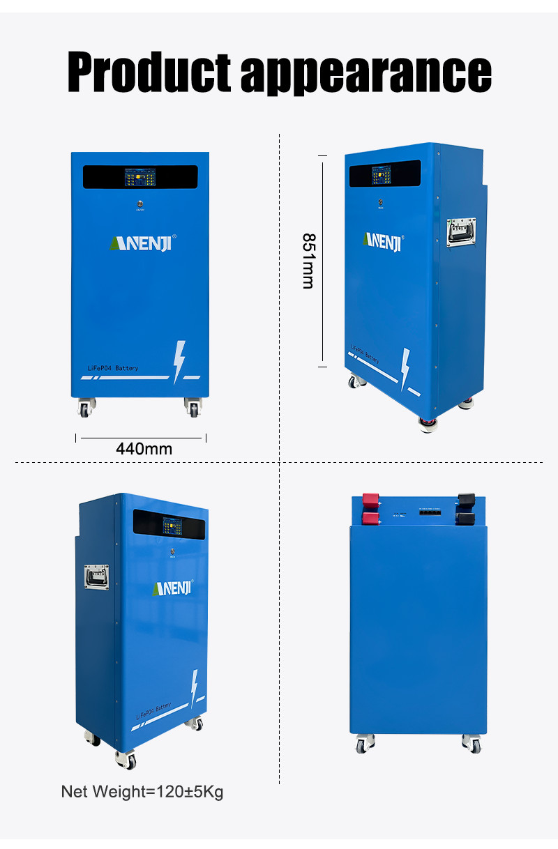16KWh 314Ah 48V LiFePO4 Li-ion Battery 51.2V BMS for Solar Energy Storage System