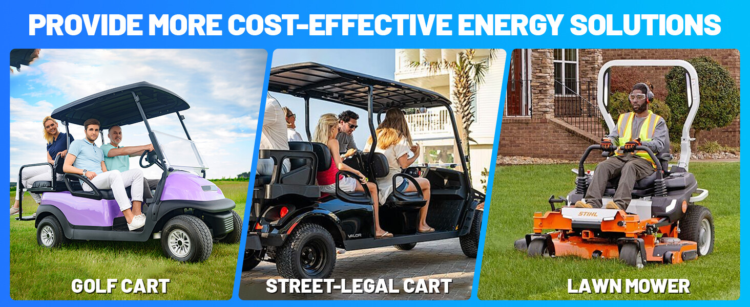 48V 105Ah Battery LiFePO4 Lithium Golf Cart 200A BMS 15000+Cycles +Monit+Charger