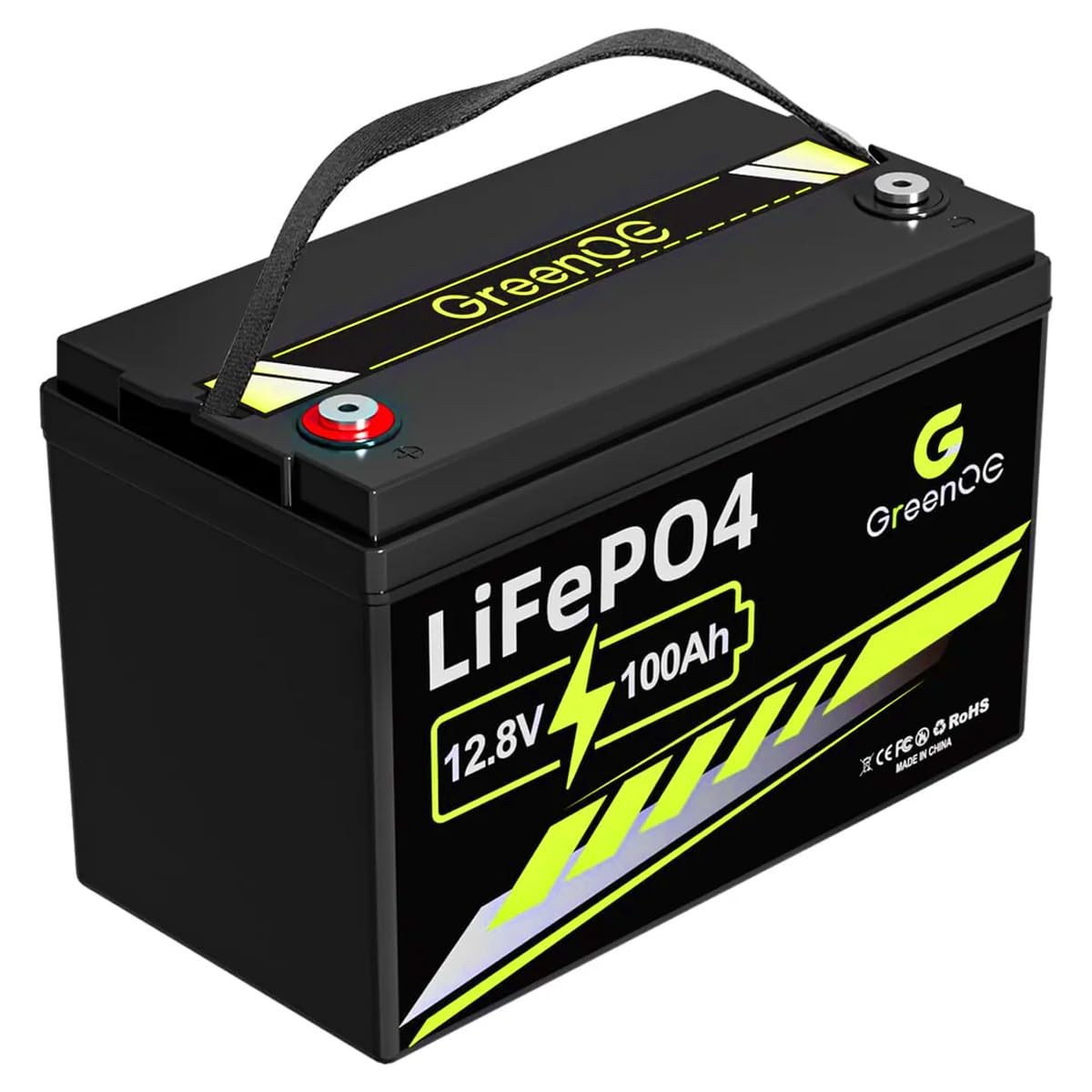 GreenOE 12V 100Ah LiFePO4 Battery Group 31 With Built-in 100A BMS Used