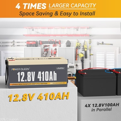 12V/24V 200Ah 300Ah 410Ah LiFePO4 Lithium Battery for Solar Marine Off-grid LOT