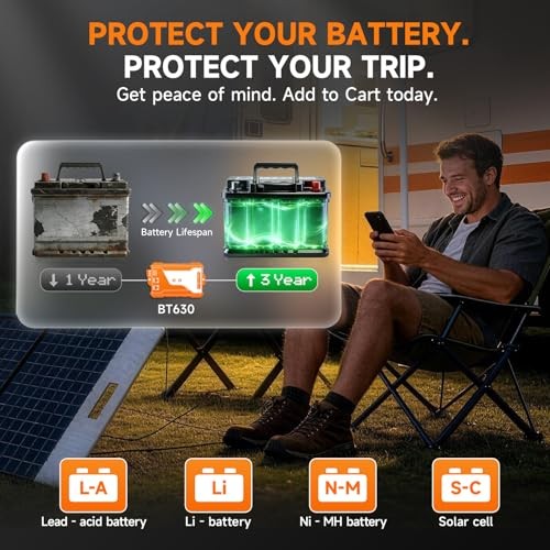 Bluetooth Battery Monitor with 600A Smart Shunt BT630, Track
