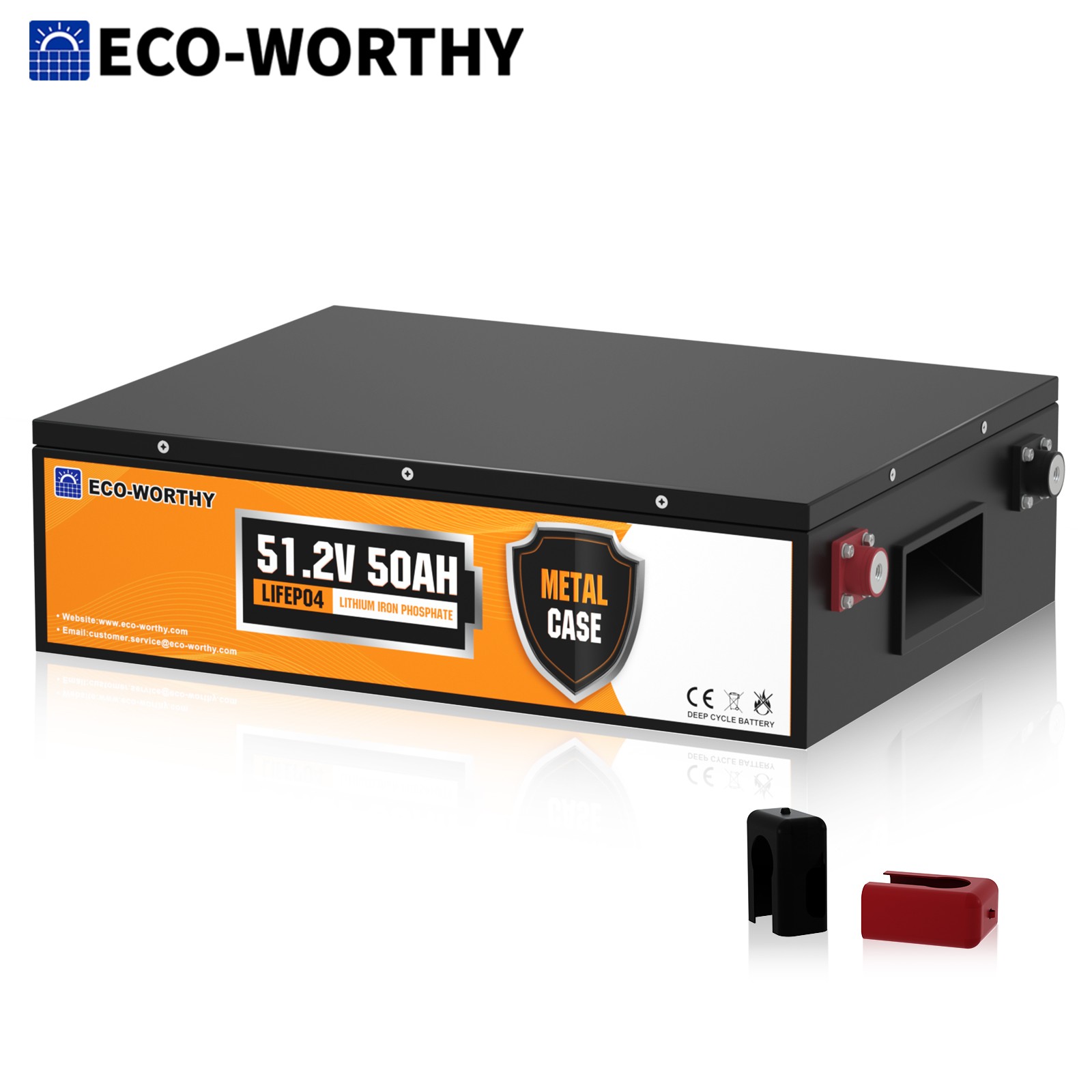 ECO-WORTHY 2560Wh 48V 50Ah Metal Case Lithium Battery 4000+ Cycles Golf Cart