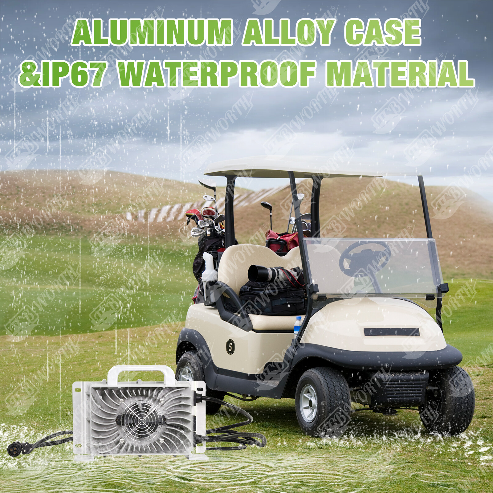36V 105Ah Lithium Golf Cart Battery with 20A Charger Golf Cart Trolling Motor RV