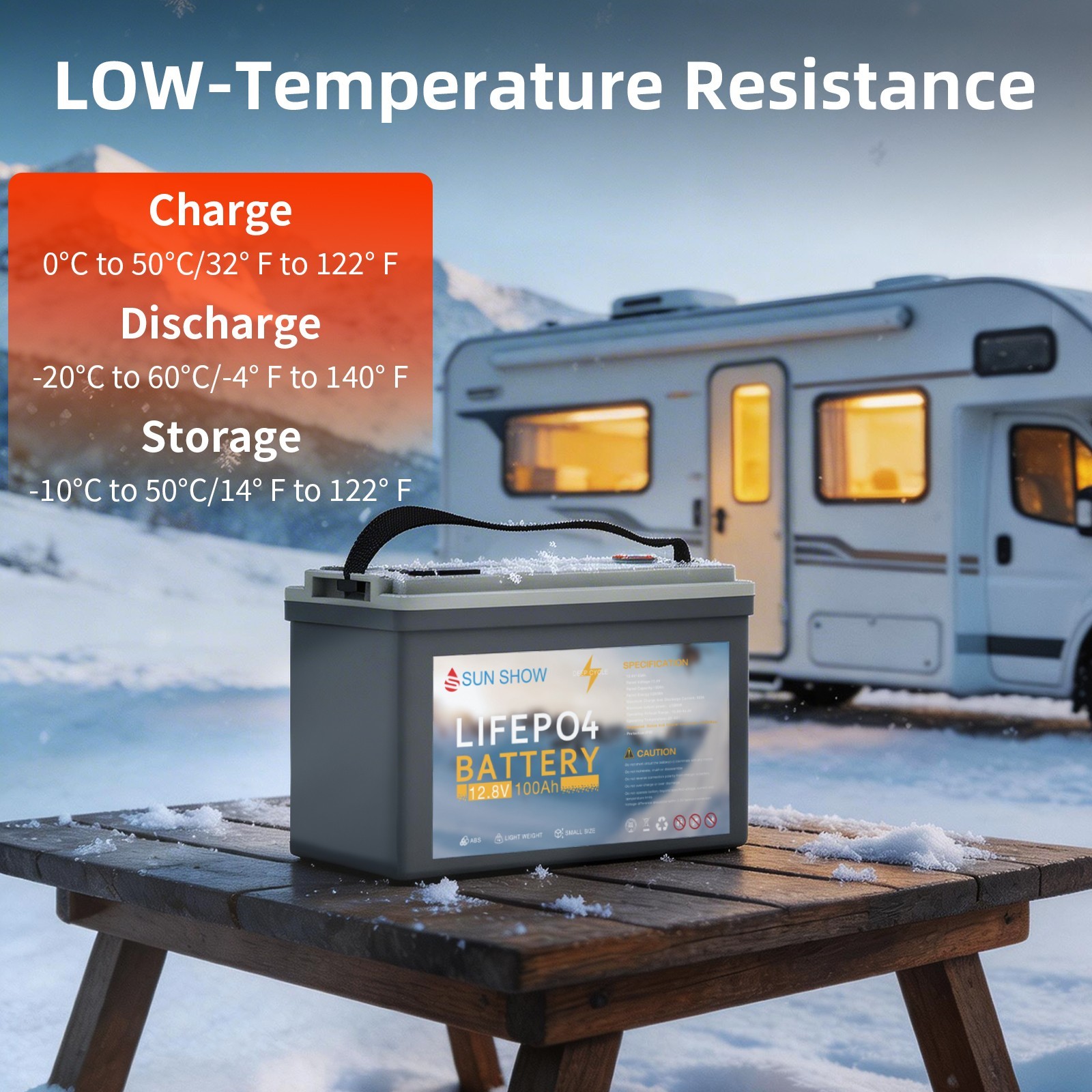 SANDISOLAR 12V 200AH 300AH LiFePO4 Lithium Battery 2560W BMS Solar RV Off-grid