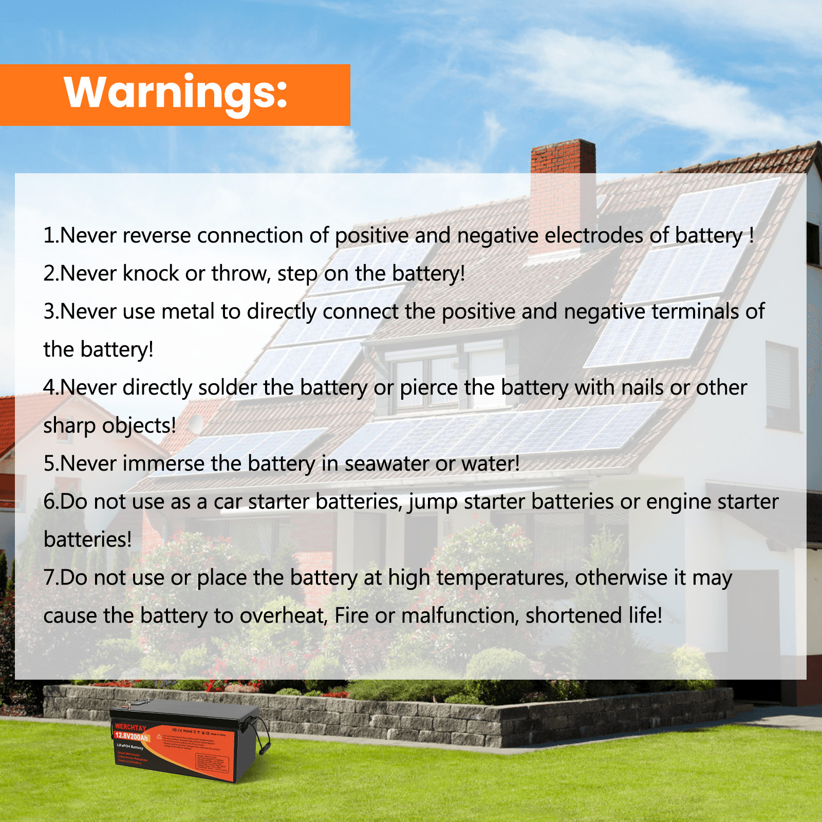 12V 100Ah 200Ah 300Ah LiFePO4 Lithium Battery Deep Cycle for Solar Off-grid lot