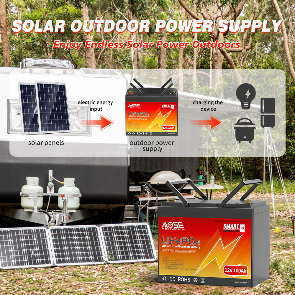 12V 100Ah LiFePO4 Bluetooth Lithium battery 15000+Deep Cycle BMS Solar Marine