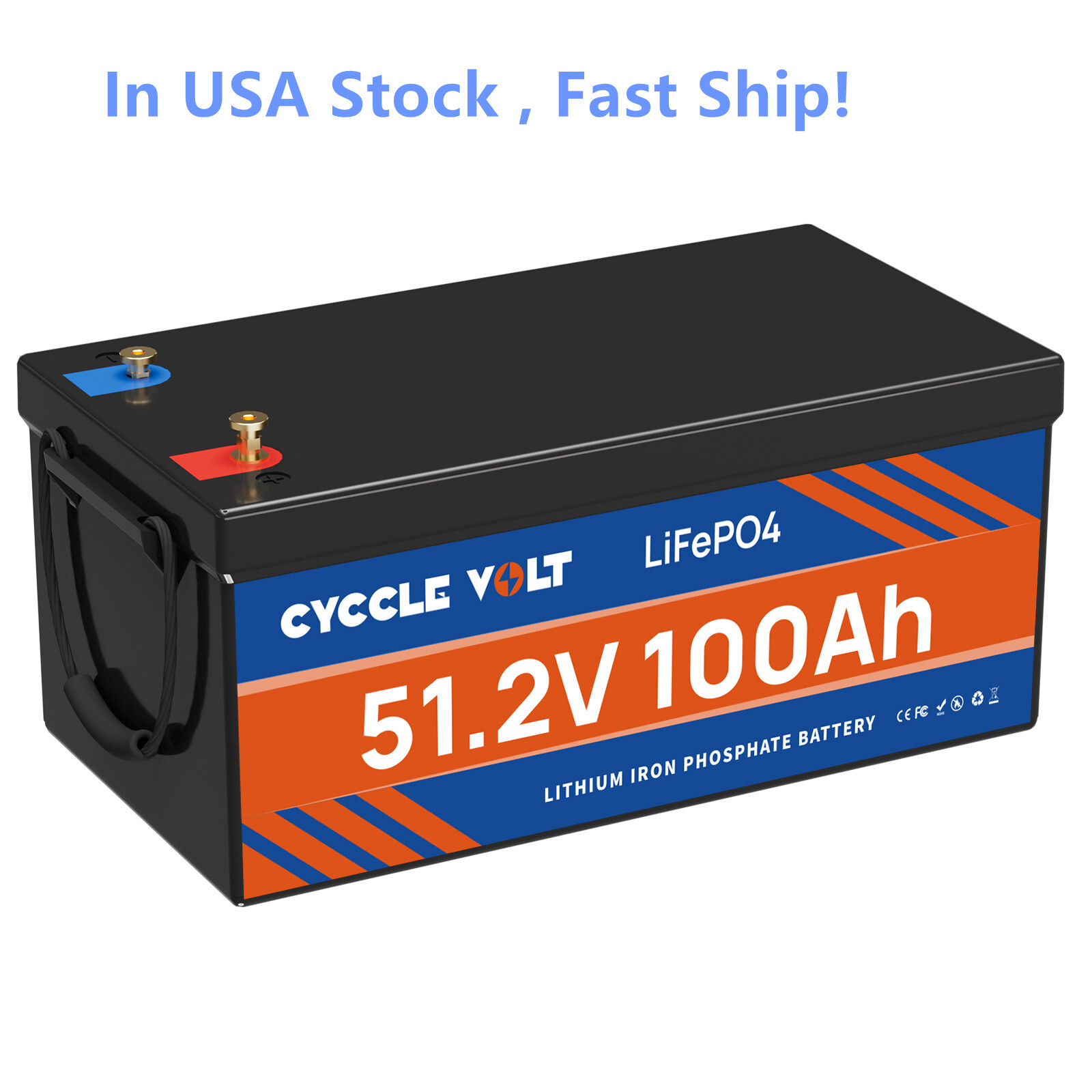 48V 100Ah LiFePO4 Lithium Battery for Marine RV Solar Off-Grid Trolling Motor
