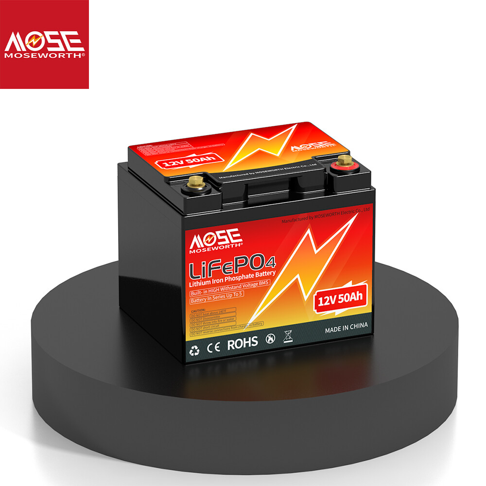Lithium Battery 12V 50Ah LiFePO4 50A BMS for Deep Cycle RV Marine Solar System