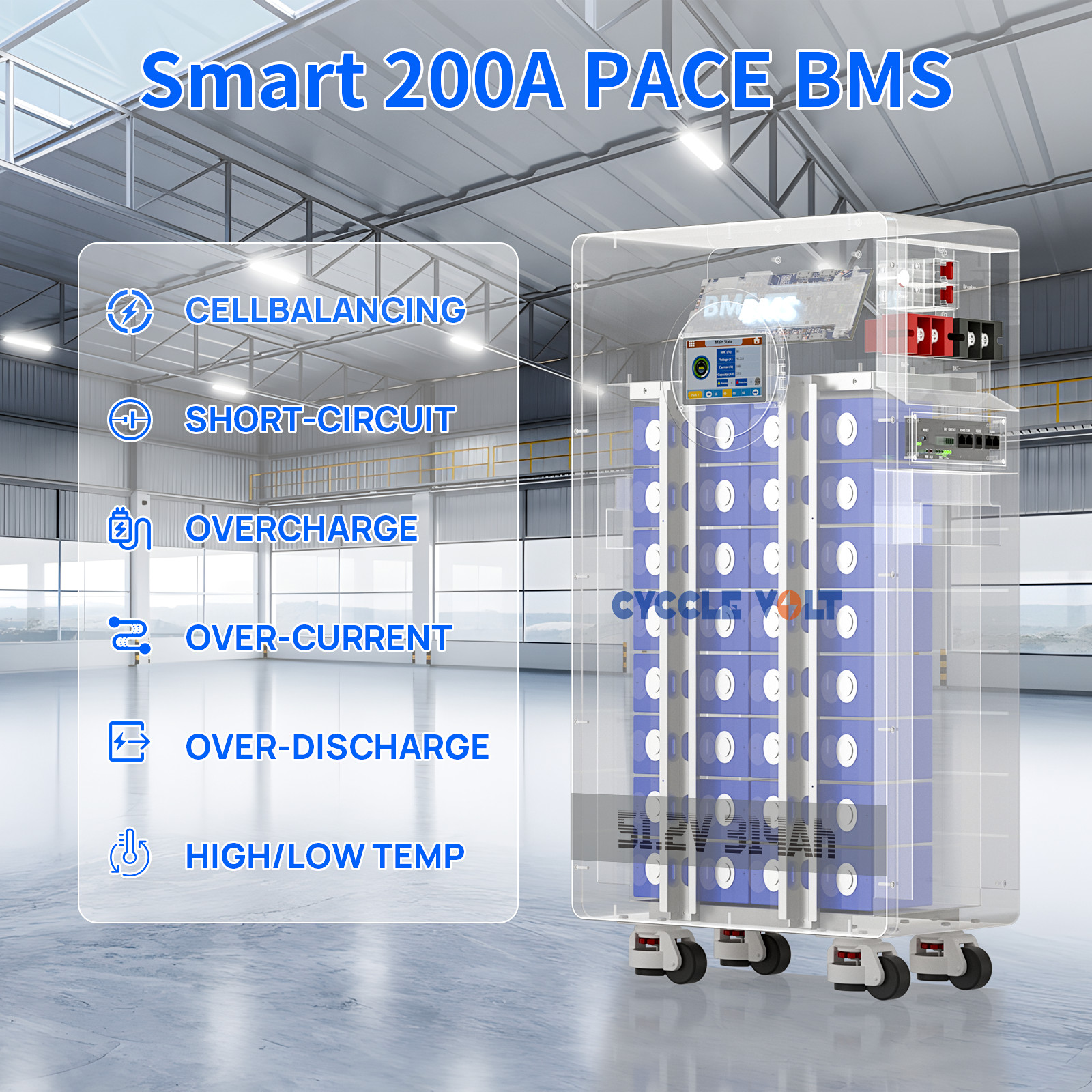 16.07kWh 48V 314AH LiFePO4 Battery Vertical Standing Solar Back up Power UPS