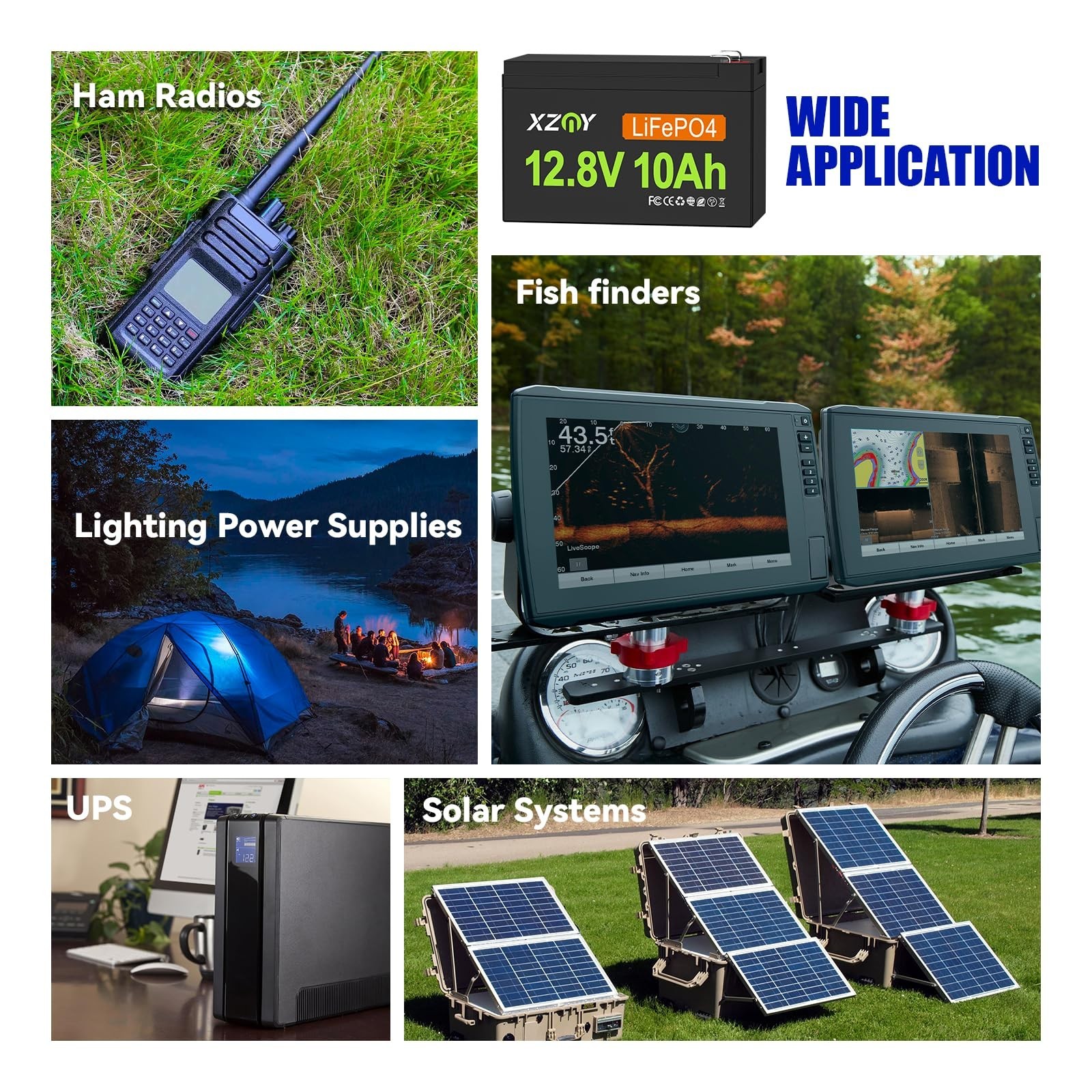 12V 10Ah LiFePO4 Battery, 5000+ Deep Cycles & 10-Year Lifetime, Lightweight L…