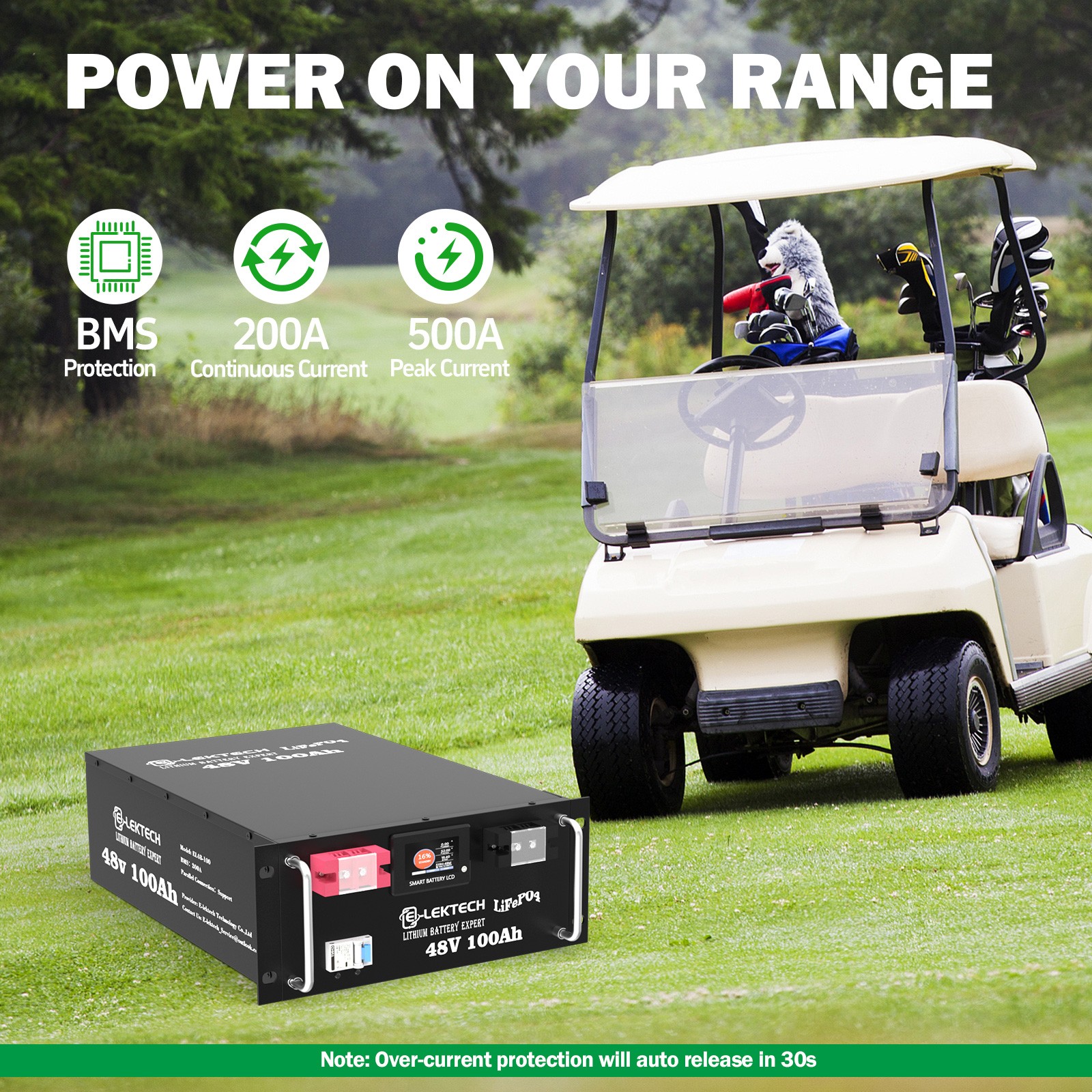 48V 100Ah LiFePO4 Lithium Battery 200A BMS 5120Wh RV Camping Solar Power Storage