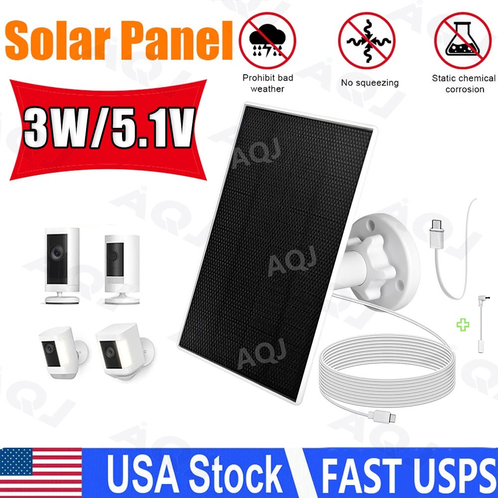 Solar Panel Charger for Ring doorbell Camera, Compatible with Ring Video Doorbe